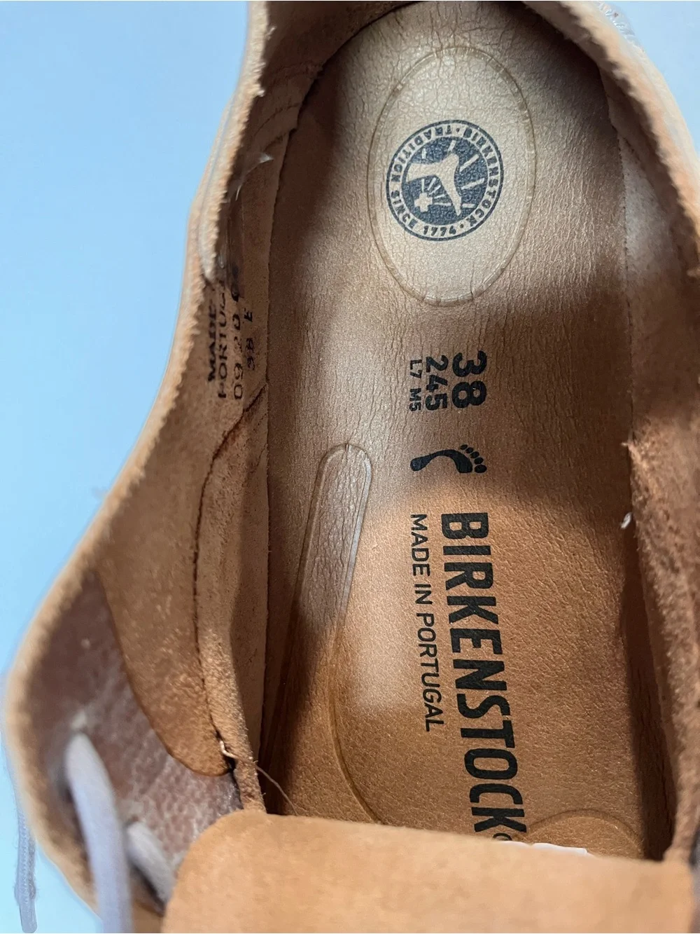 Birkenstock Gary Silver Metallic Leather Oxford NWOB 38 7.5 Regular Fit
